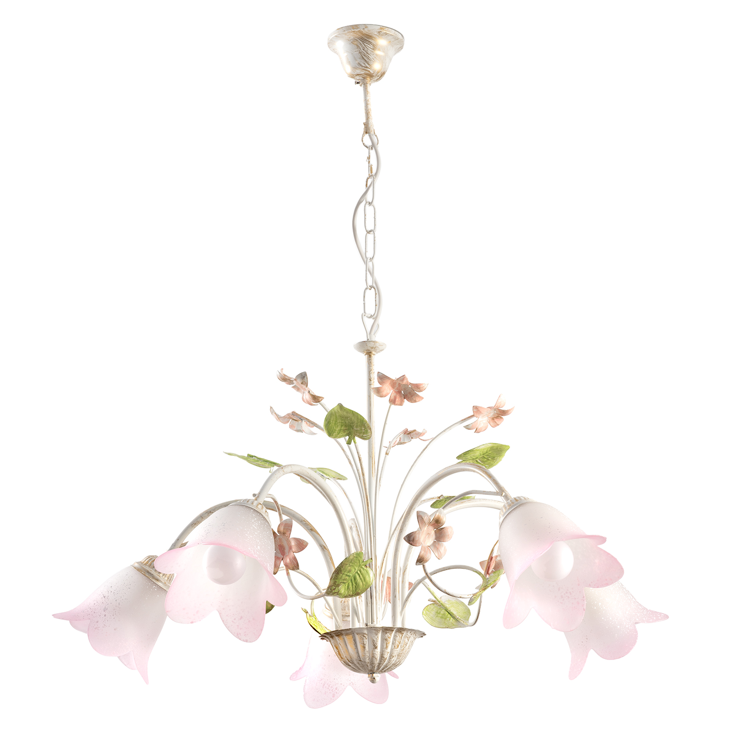 Lampadario 5 luci Botton d'oro