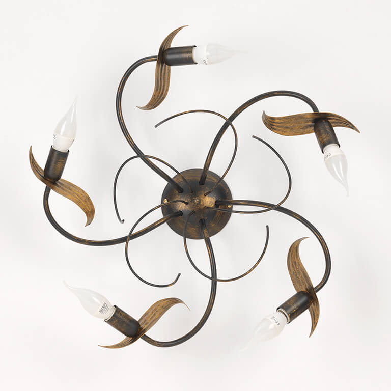 Plafoniera 5 luci Bugia