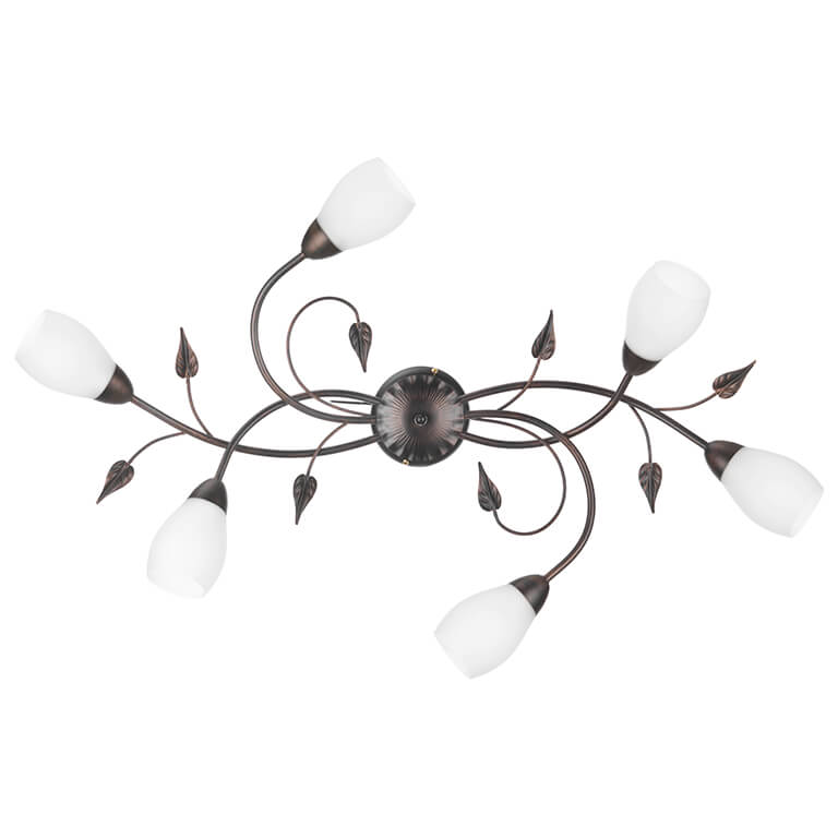 Plafoniera 6 luci Lia nero invecchiato