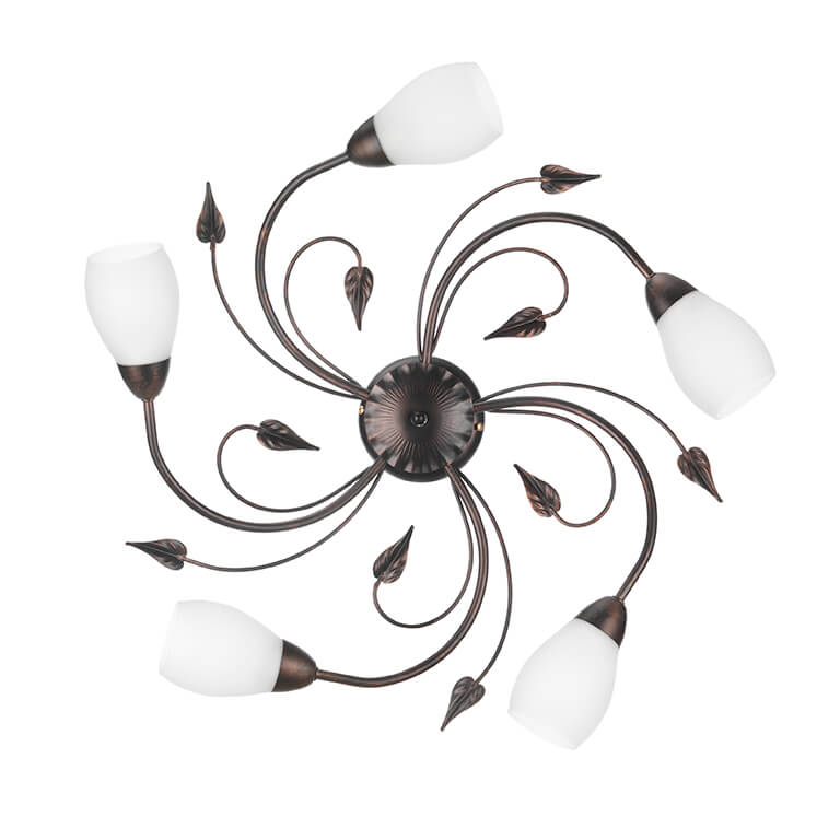 Plafoniera 5 luci Lia nero invecchiato