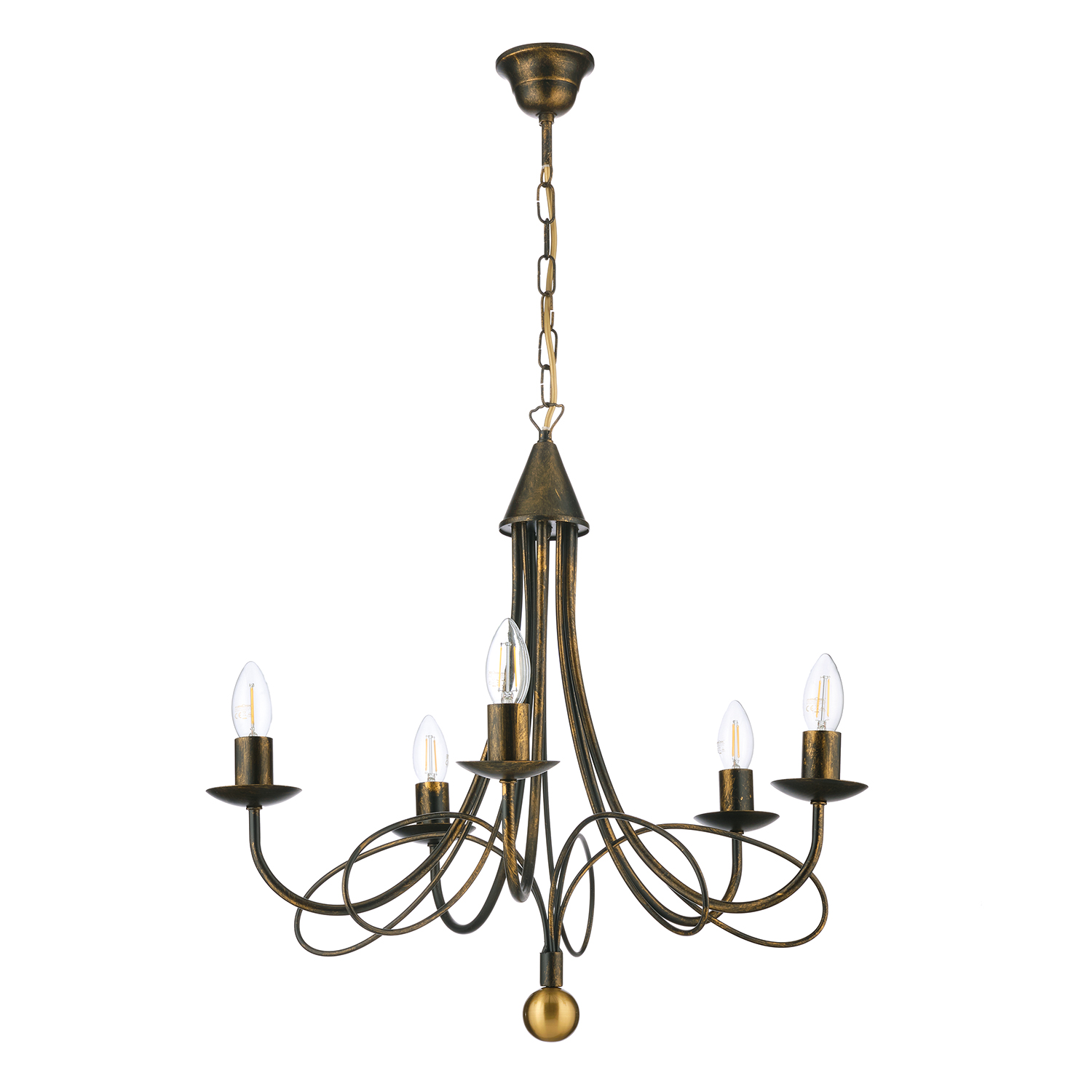 Lampadario Milvia Bronzo